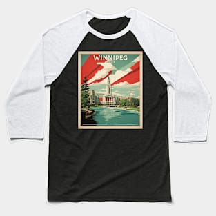 Winnipeg Vintage Poster Tourism Baseball T-Shirt